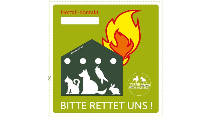 Feuerwehr-Sticker: Notfall und die Tiere sind noch im Haus!
